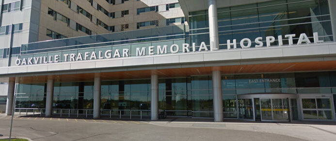 Oakville Trafalgar Memorial Hospital with bollards along the vulnerable sector